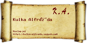 Kulka Alfréda névjegykártya